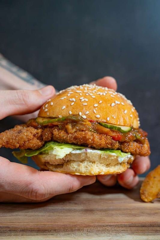 Burger de poulet croustillant